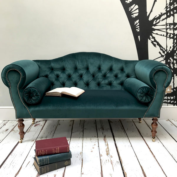 Emerald Green Velvet Sofa NapoleonRockefeller Vintage and retro